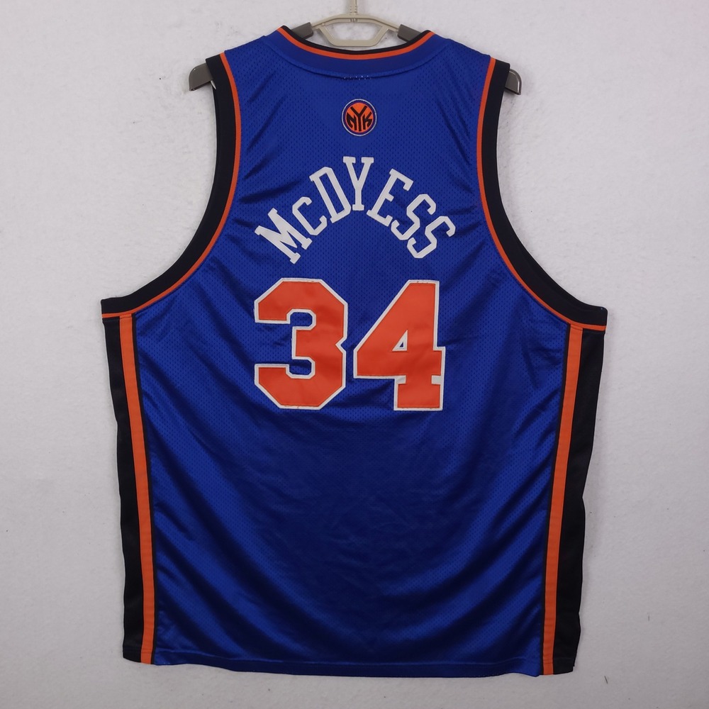Reebok New York Knicks Jersey Mens 56 Blue McDyess 34 NBA Team Apparel B704A